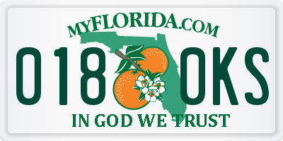 FL license plate 0180KS