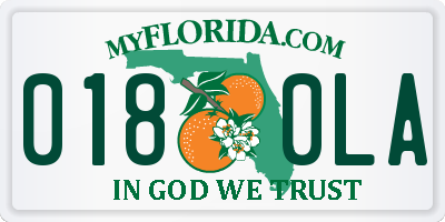 FL license plate 0180LA