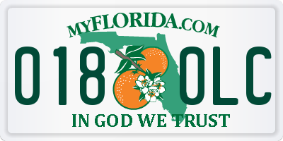 FL license plate 0180LC