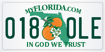 FL license plate 0180LE