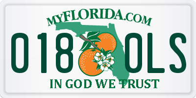 FL license plate 0180LS