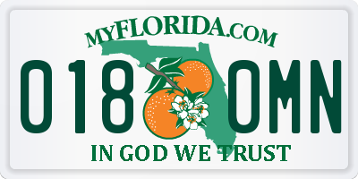 FL license plate 0180MN