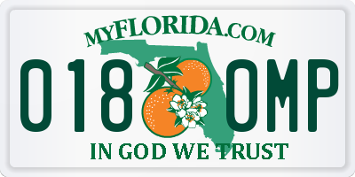 FL license plate 0180MP