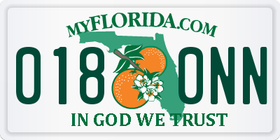 FL license plate 0180NN
