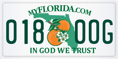 FL license plate 0180OG