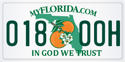 FL license plate 0180OH