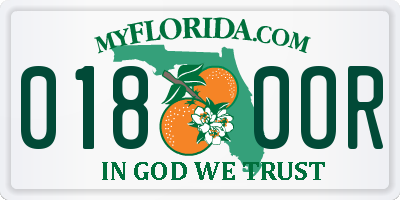FL license plate 0180OR