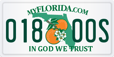FL license plate 0180OS