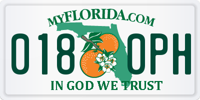 FL license plate 0180PH