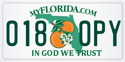 FL license plate 0180PY