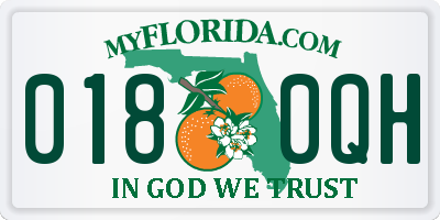 FL license plate 0180QH