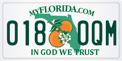 FL license plate 0180QM