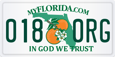FL license plate 0180RG