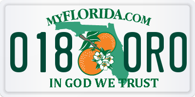 FL license plate 0180RO