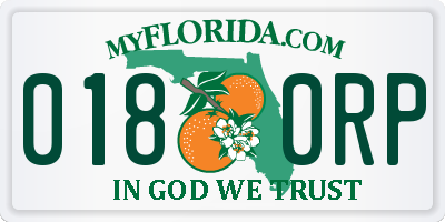 FL license plate 0180RP