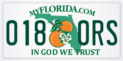 FL license plate 0180RS