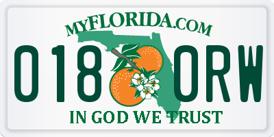 FL license plate 0180RW