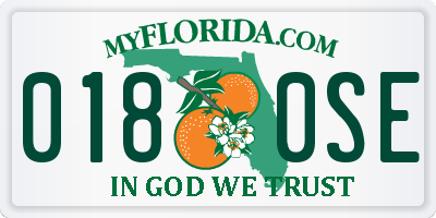 FL license plate 0180SE