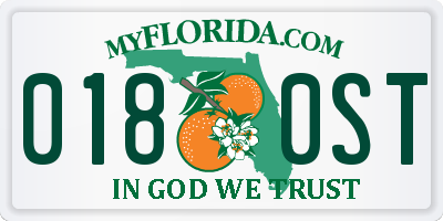 FL license plate 0180ST