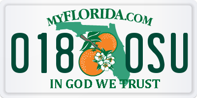 FL license plate 0180SU