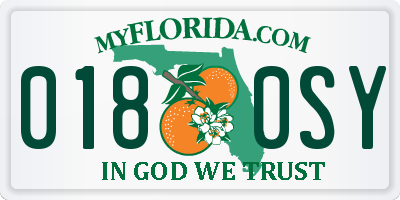 FL license plate 0180SY