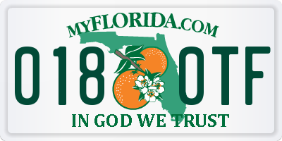 FL license plate 0180TF