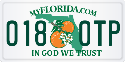 FL license plate 0180TP