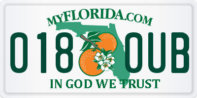 FL license plate 0180UB