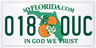 FL license plate 0180UC