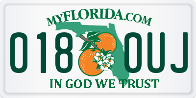 FL license plate 0180UJ