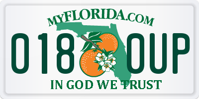 FL license plate 0180UP
