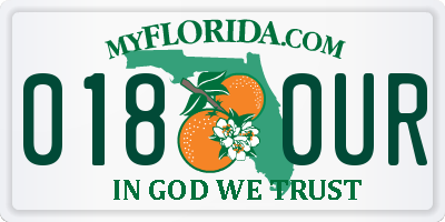 FL license plate 0180UR