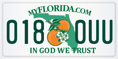 FL license plate 0180UU