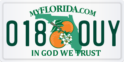 FL license plate 0180UY