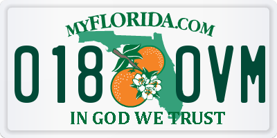 FL license plate 0180VM