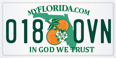 FL license plate 0180VN