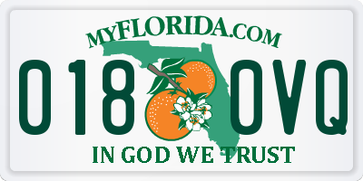 FL license plate 0180VQ