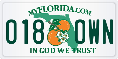 FL license plate 0180WN