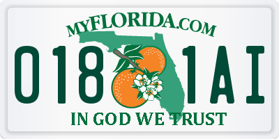 FL license plate 0181AI
