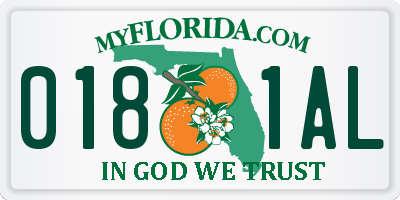 FL license plate 0181AL