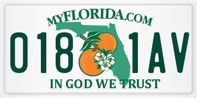 FL license plate 0181AV