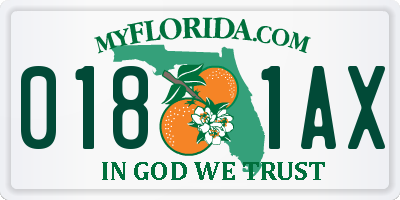 FL license plate 0181AX