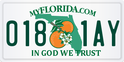 FL license plate 0181AY