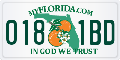 FL license plate 0181BD