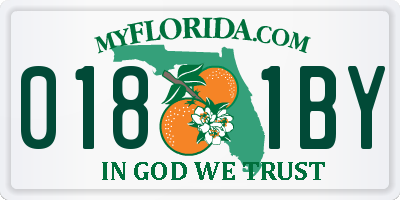 FL license plate 0181BY