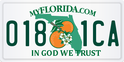 FL license plate 0181CA