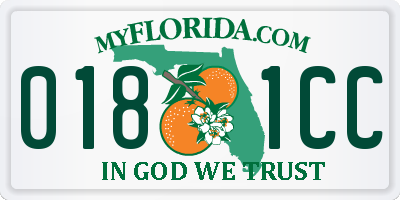 FL license plate 0181CC