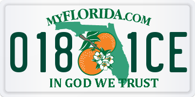 FL license plate 0181CE