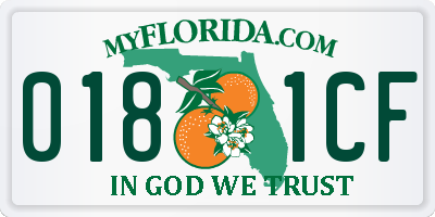 FL license plate 0181CF