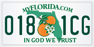 FL license plate 0181CG